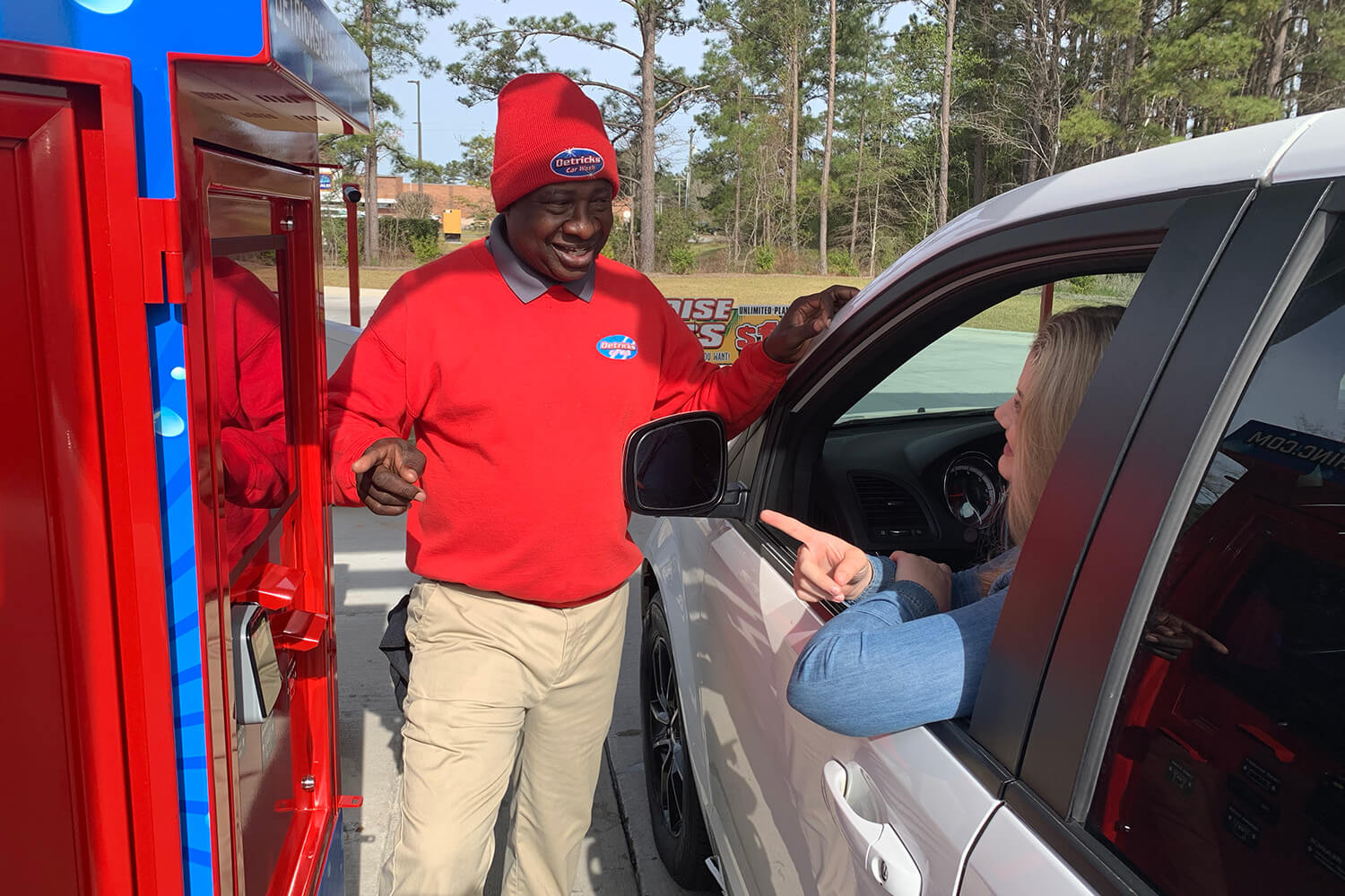 Detrick’s Car Wash customer and employee in South Carolina